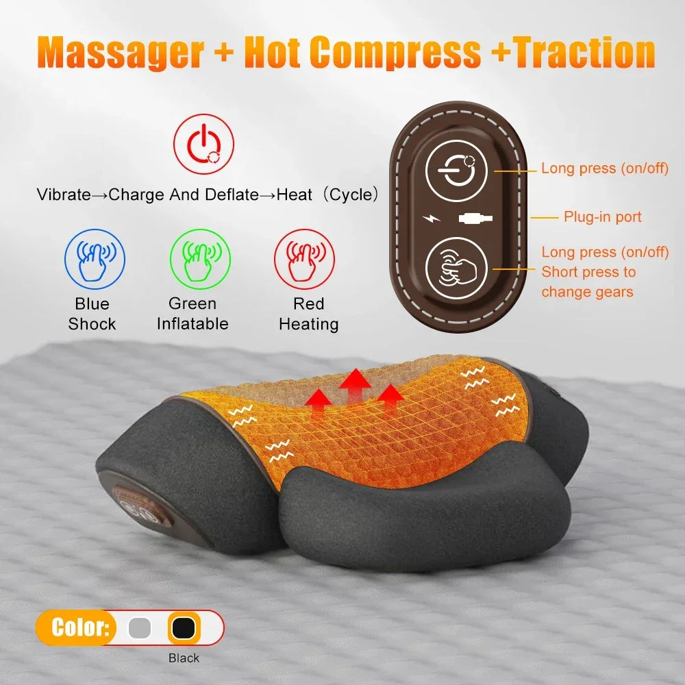 Heated Electric Neck Massager Pillow