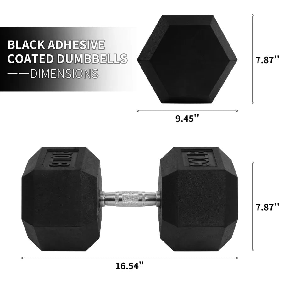 5lb Rubber Encased Hex Dumbbell Pair