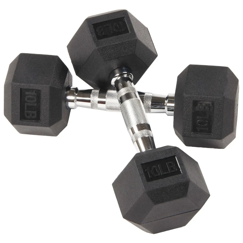 10lb Rubber Encased Hex Dumbbell Pair
