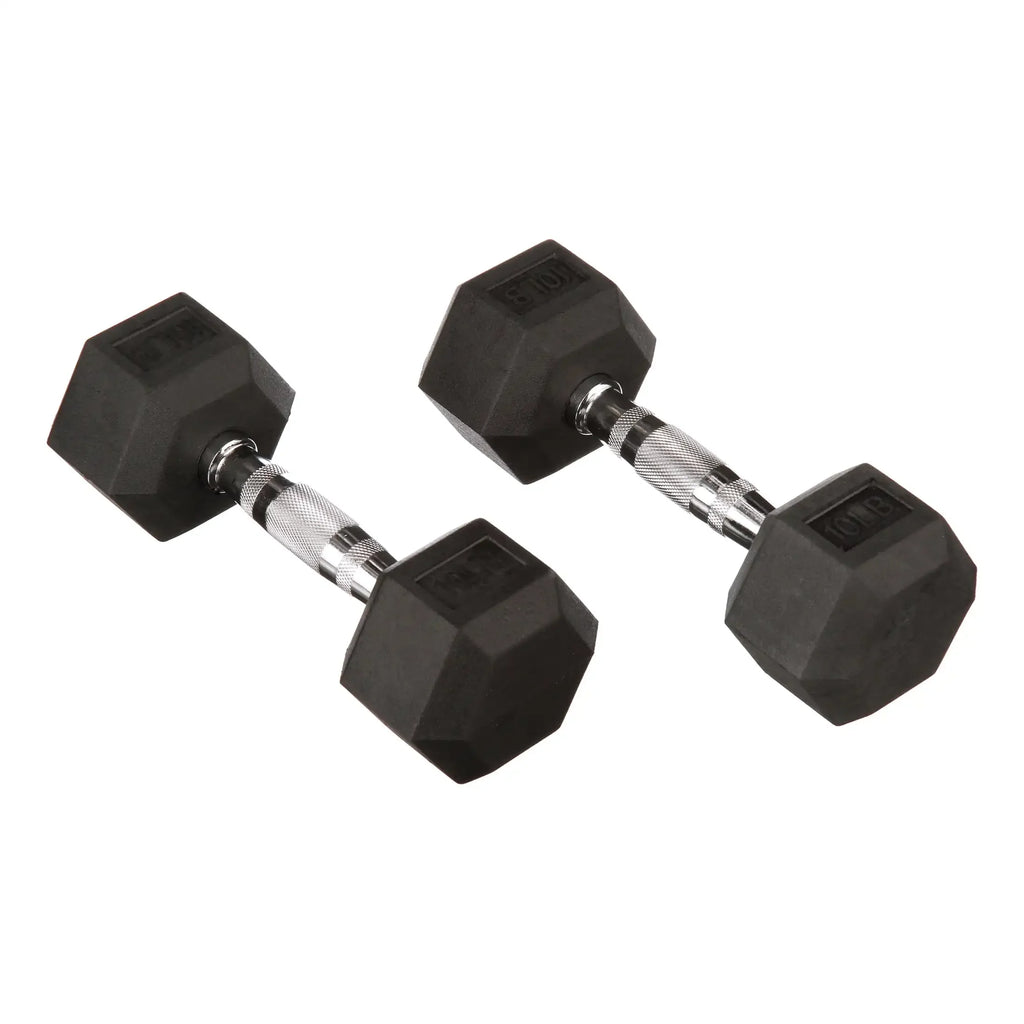 10lb Rubber Encased Hex Dumbbell Pair