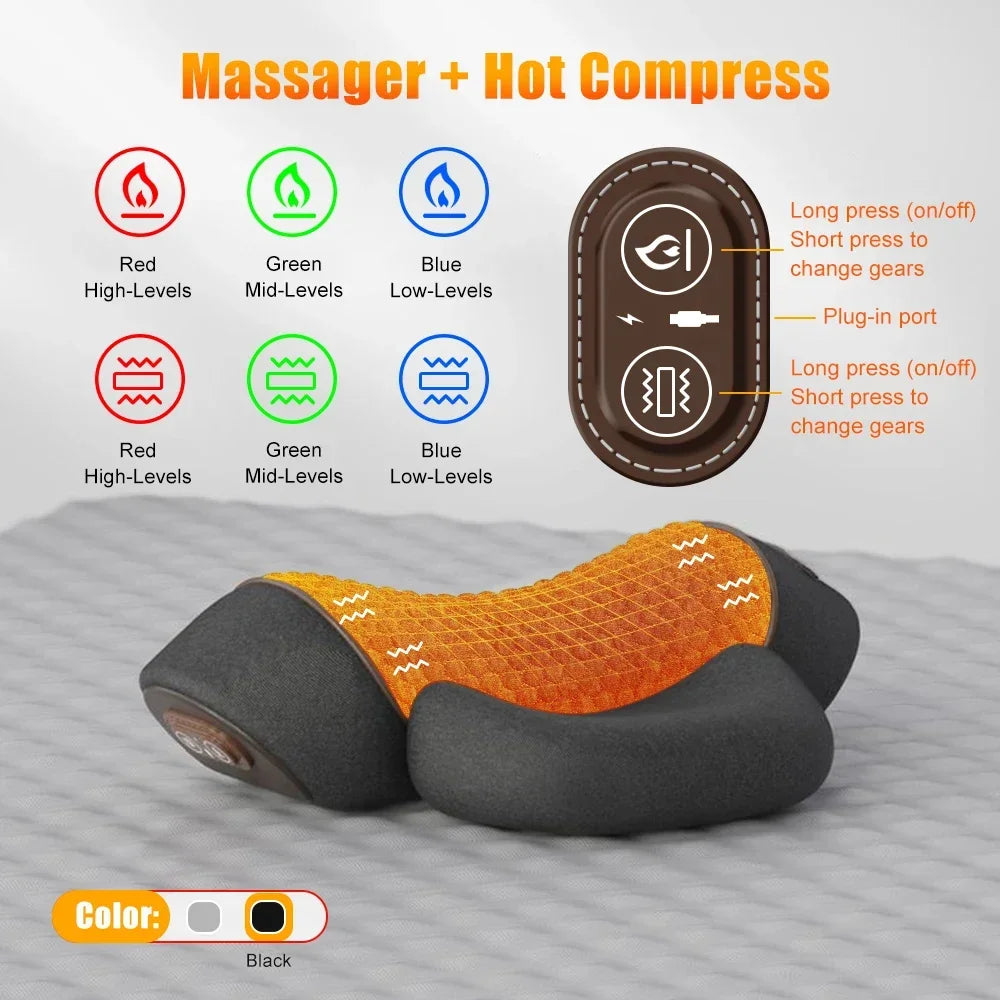 Heated Electric Neck Massager Pillow