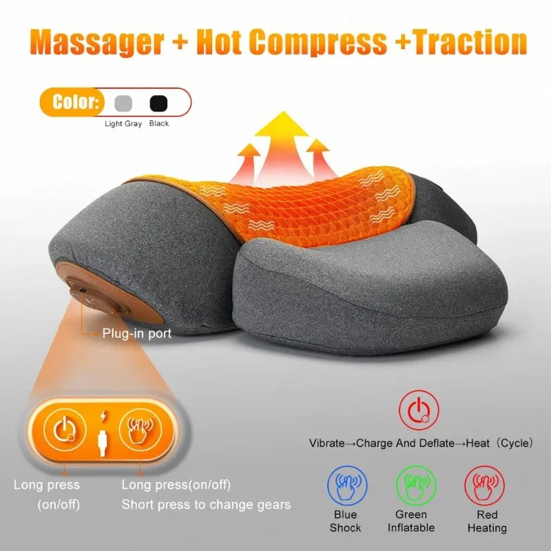 Heated Electric Neck Massager Pillow